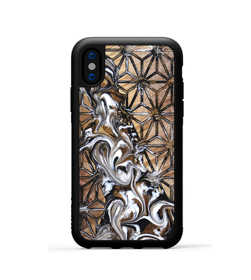 iPhone Xs Wood Phone Case - Leatha (Pattern, 825011)