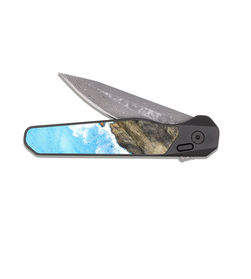 EDC Dark Damascus Wood Pocket Knife - Tarah (Coastal, 825014)