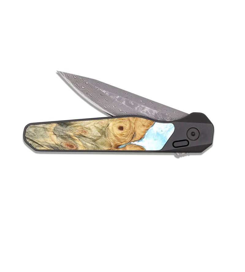 EDC Dark Damascus Wood Pocket Knife - Lige (Coastal, 825018)