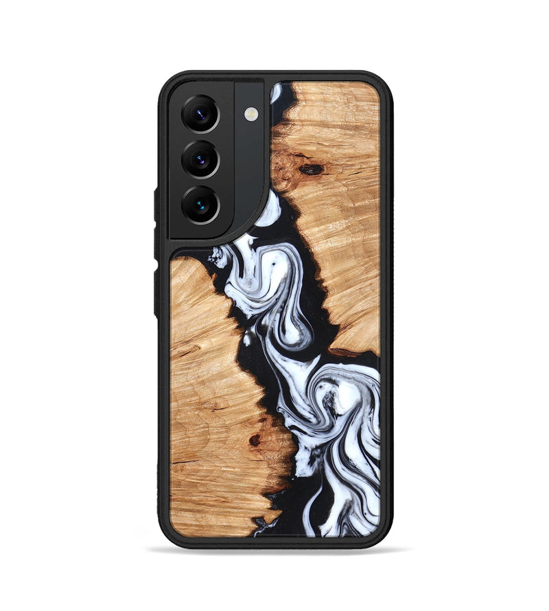Galaxy S22 Wood Phone Case - Laisha (Black & White, 825019)