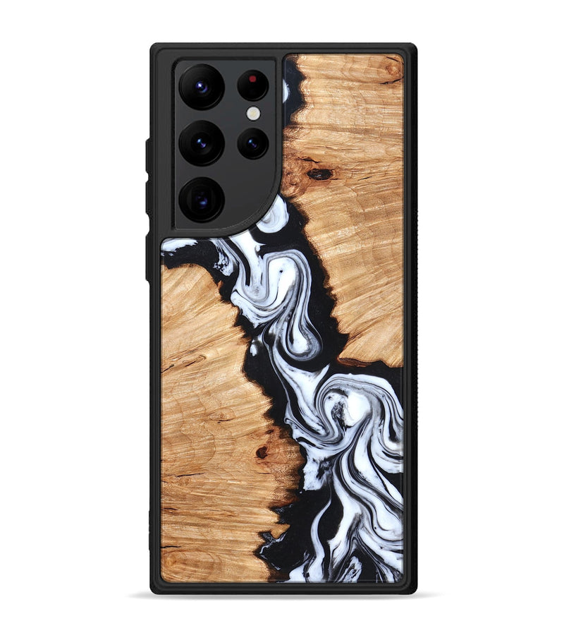 Galaxy S22 Ultra Wood Phone Case - Laisha (Black & White, 825019)