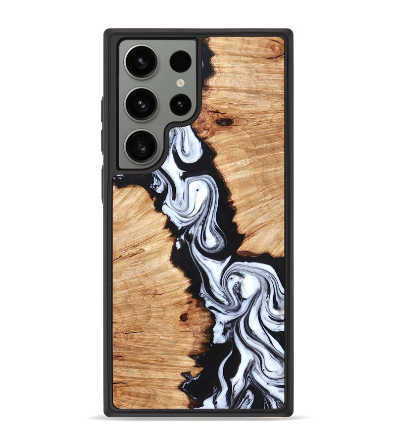 Galaxy S23 Ultra Wood Phone Case - Laisha (Black & White, 825019)