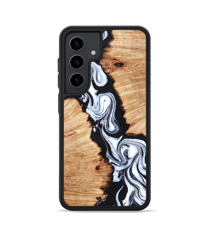 Galaxy S24 Wood Phone Case - Laisha (Black & White, 825019)