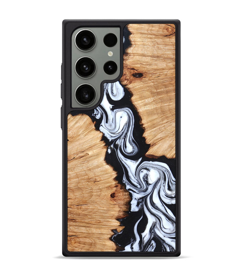 Galaxy S24 Ultra Wood Phone Case - Laisha (Black & White, 825019)