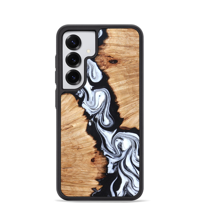 Galaxy S25 Wood Phone Case - Laisha (Black & White, 825019)