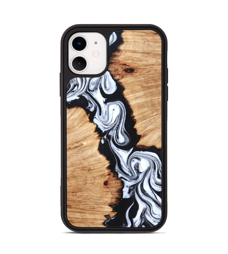 iPhone 11 Wood Phone Case - Laisha (Black & White, 825019)