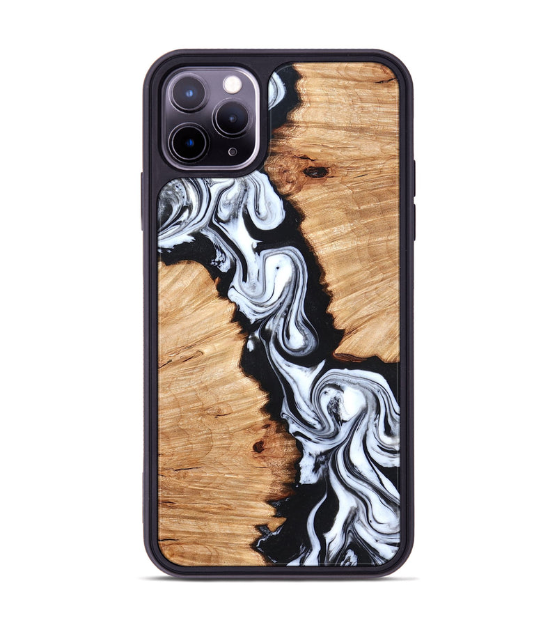 iPhone 11 Pro Max Wood Phone Case - Laisha (Black & White, 825019)