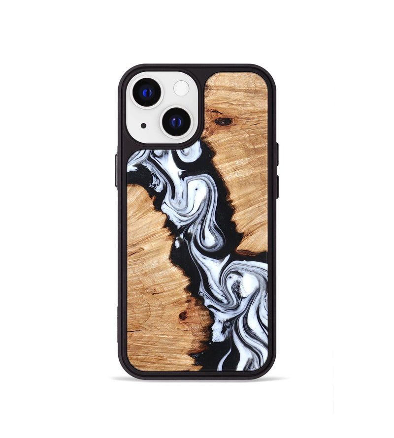 iPhone 13 mini Wood Phone Case - Laisha (Black & White, 825019)