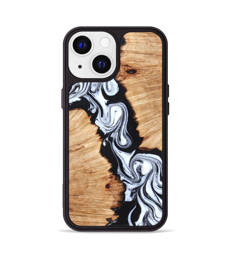 iPhone 13 Wood Phone Case - Laisha (Black & White, 825019)