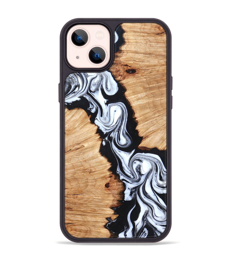 iPhone 14 Plus Wood Phone Case - Laisha (Black & White, 825019)