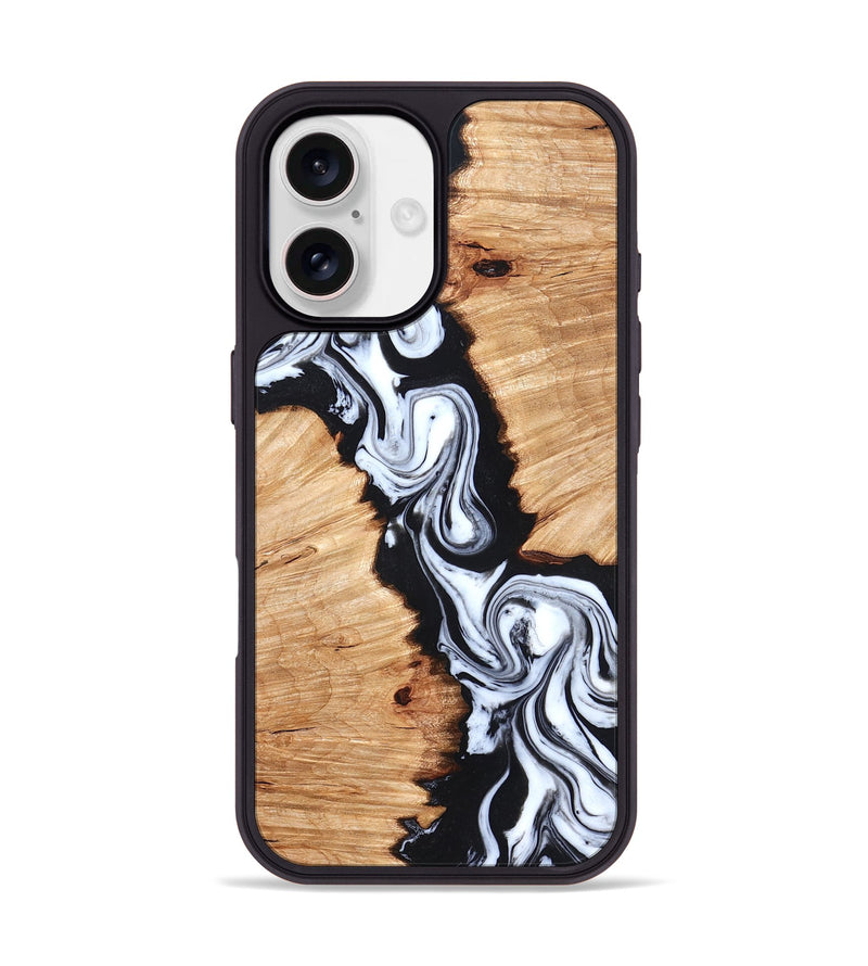 iPhone 17 Wood Phone Case - Laisha (Black & White, 825019)