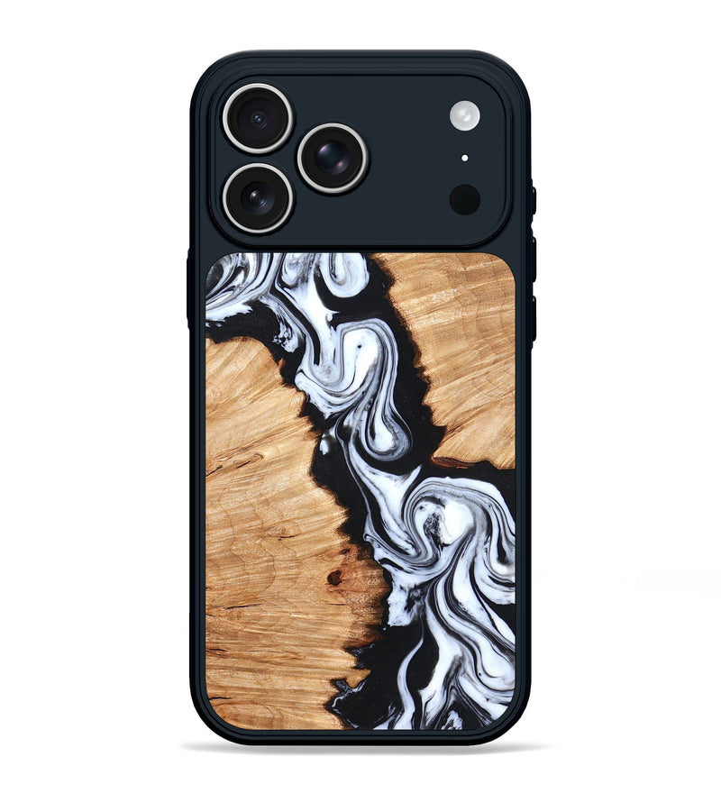 iPhone 17 Pro Max Wood Phone Case - Laisha (Black & White, 825019)