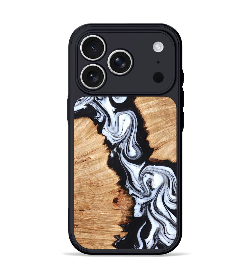 iPhone 17 Pro Wood Phone Case - Laisha (Black & White, 825019)
