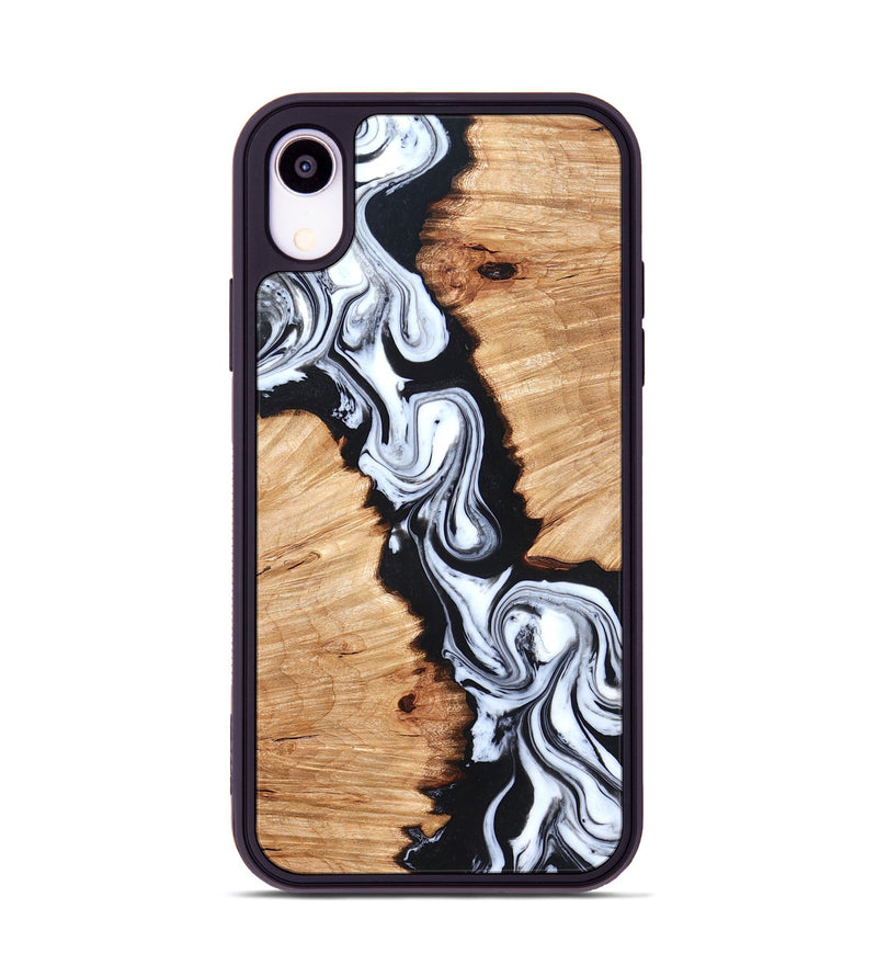 iPhone Xr Wood Phone Case - Laisha (Black & White, 825019)