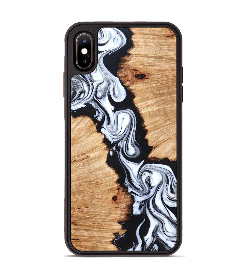 iPhone Xs Max Wood Phone Case - Laisha (Black & White, 825019)