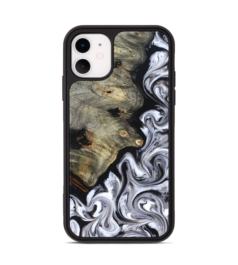 iPhone 11 Wood Phone Case - Gino (Black & White, 825020)