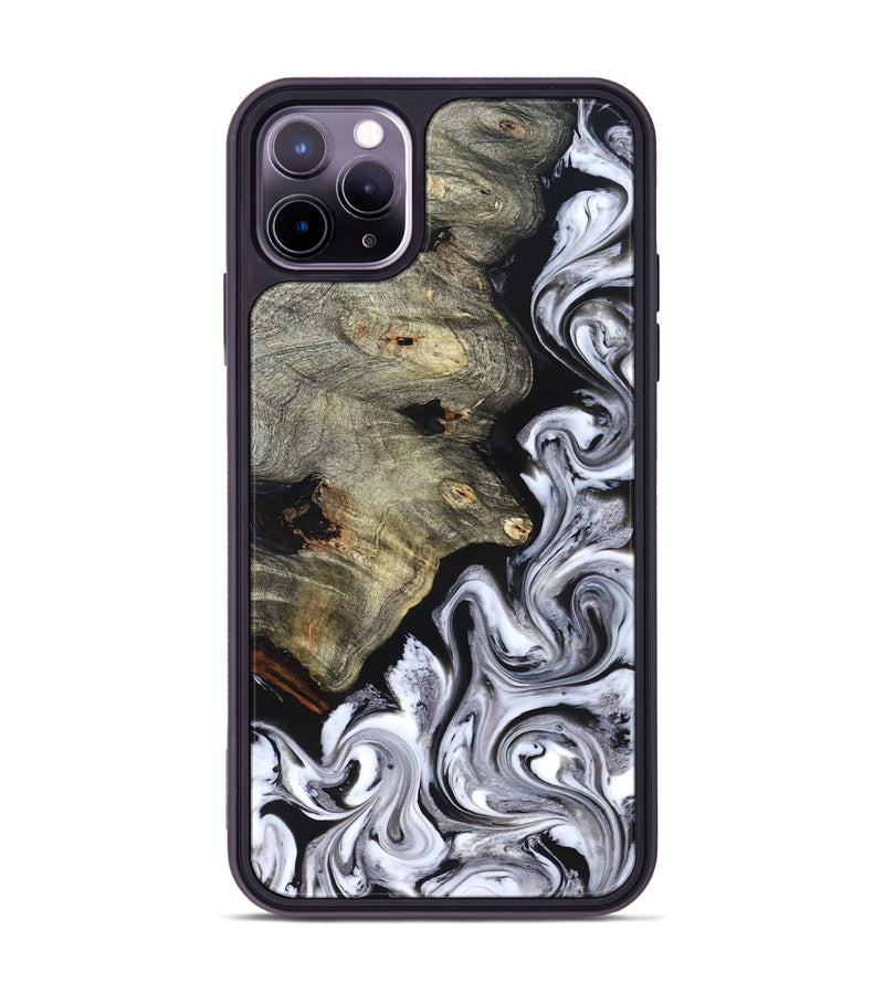 iPhone 11 Pro Max Wood Phone Case - Gino (Black & White, 825020)