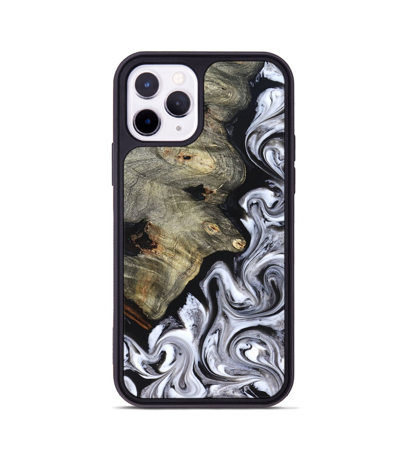 iPhone 11 Pro Wood Phone Case - Gino (Black & White, 825020)