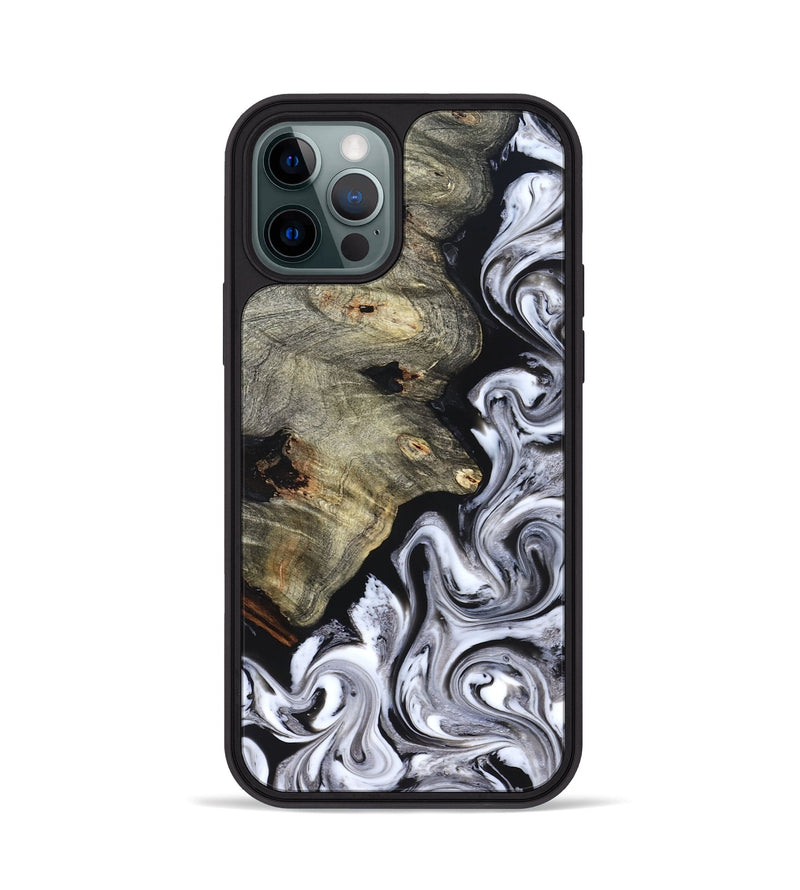 iPhone 12 Pro Wood Phone Case - Gino (Black & White, 825020)