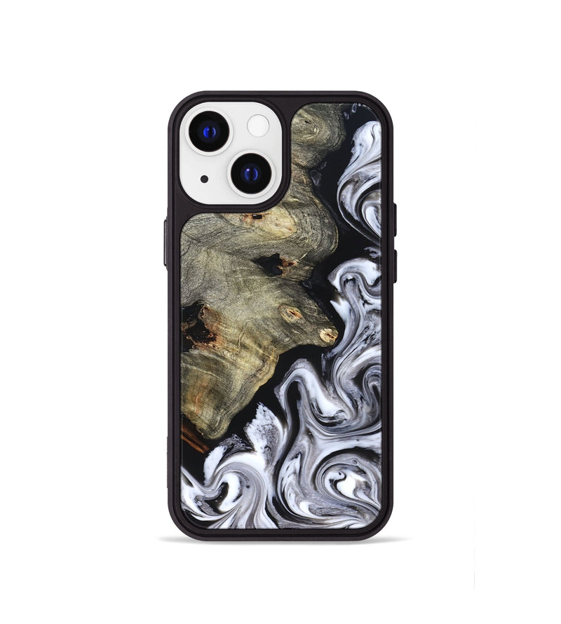 iPhone 13 mini Wood Phone Case - Gino (Black & White, 825020)