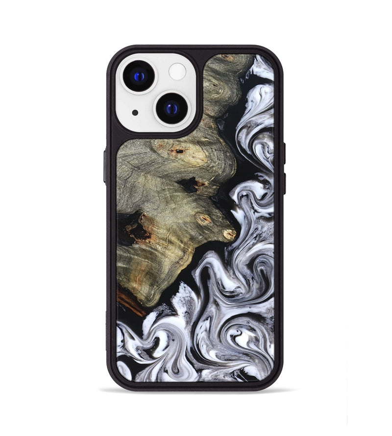 iPhone 13 Wood Phone Case - Gino (Black & White, 825020)