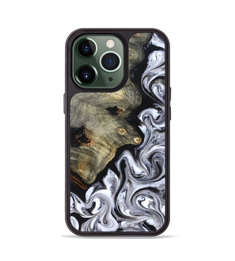 iPhone 13 Pro Wood Phone Case - Gino (Black & White, 825020)