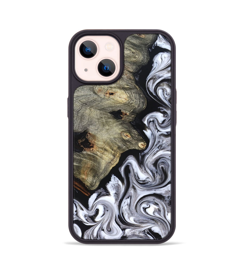 iPhone 14 Wood Phone Case - Gino (Black & White, 825020)