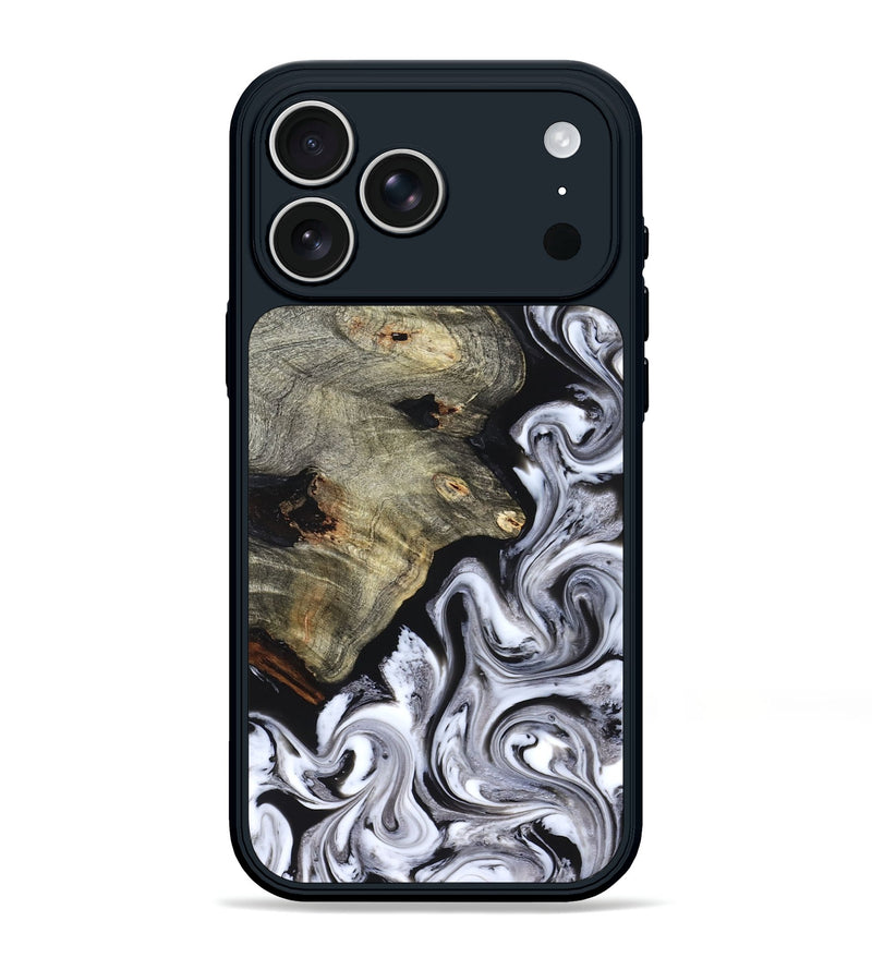 iPhone 17 Pro Max Wood Phone Case - Gino (Black & White, 825020)