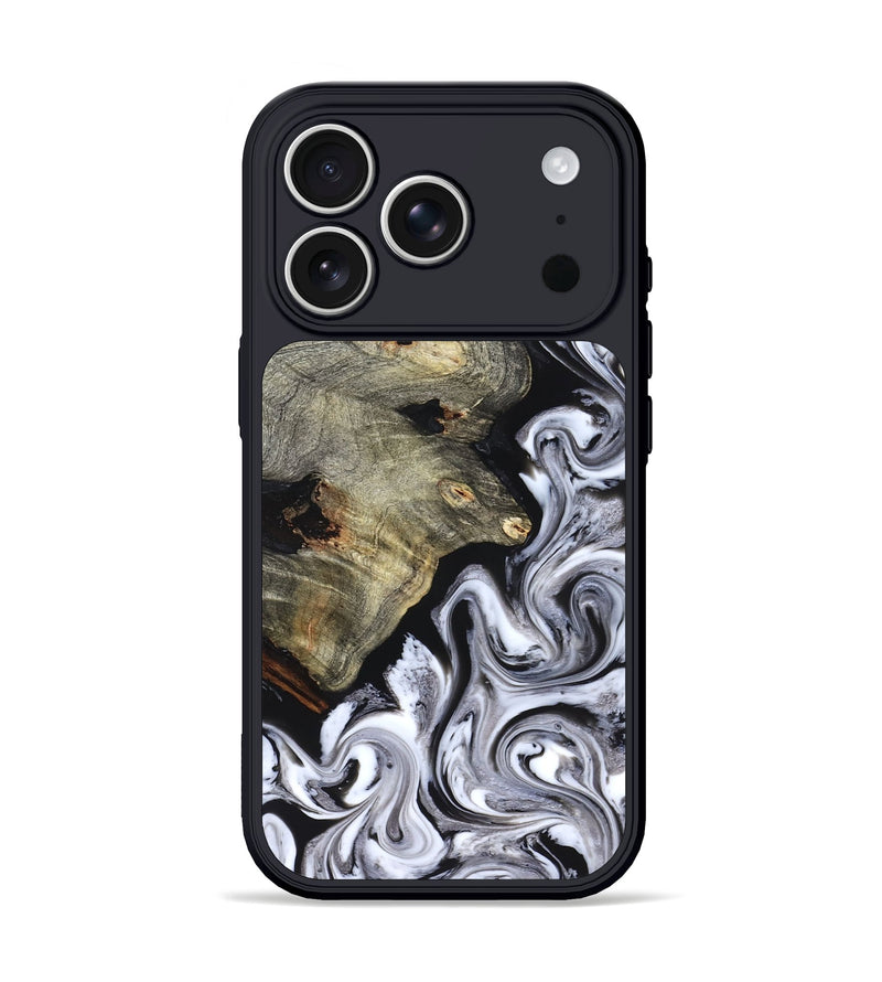 iPhone 17 Pro Wood Phone Case - Gino (Black & White, 825020)