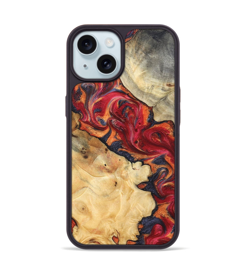 iPhone 15 Wood Phone Case - Kelly (Red, 825021)
