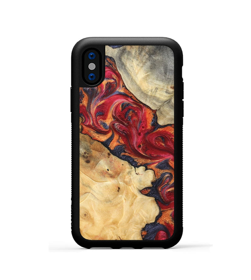 iPhone Xs Wood Phone Case - Kelly (Red, 825021)