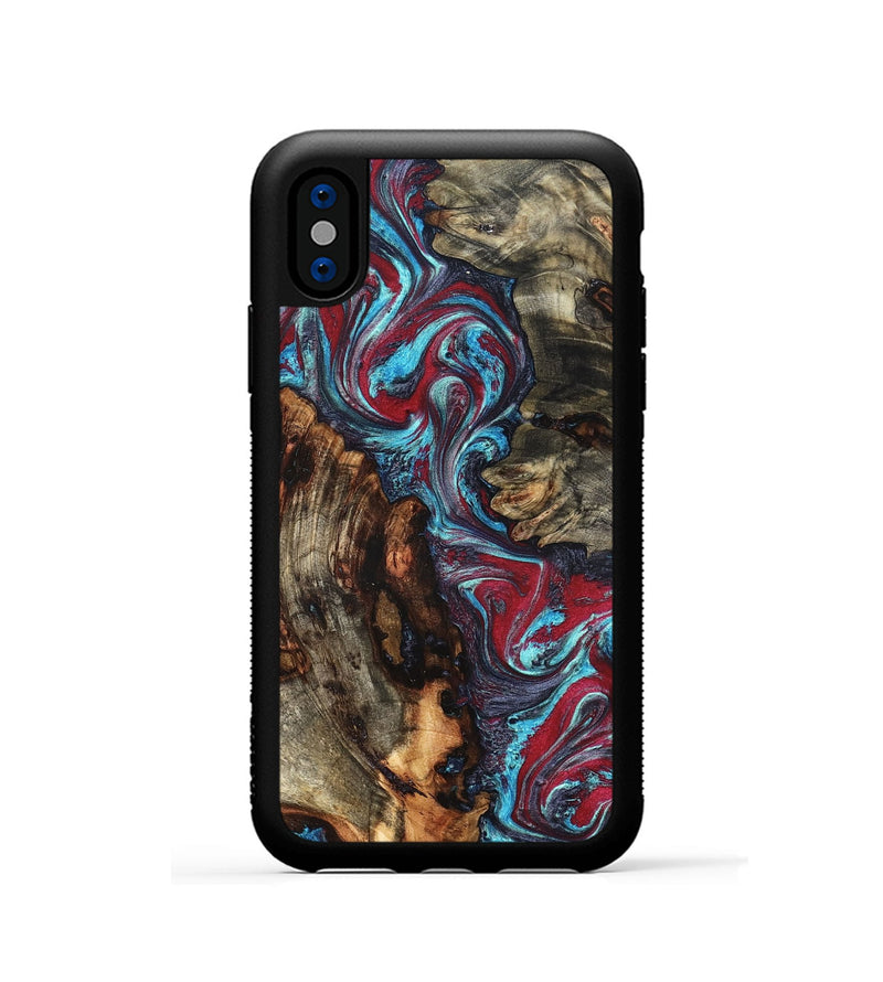 iPhone Xs Wood Phone Case - Alaiya (Red, 825023)