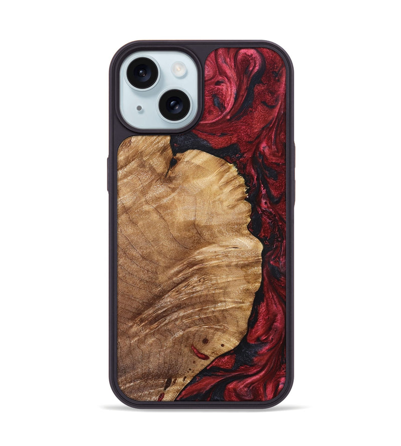 iPhone 15 Wood Phone Case - Yousef (Red, 825024)