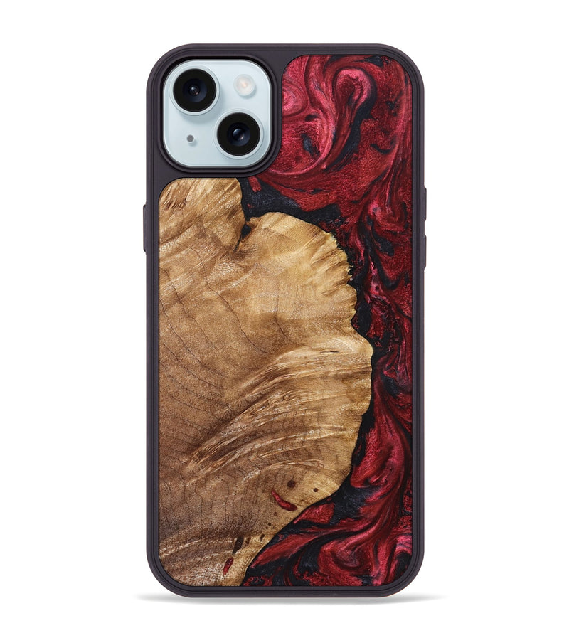 iPhone 15 Plus Wood Phone Case - Yousef (Red, 825024)