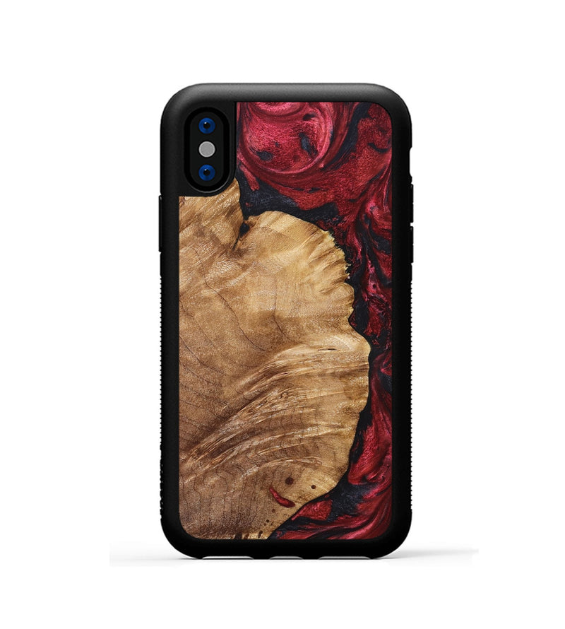 iPhone Xs Wood Phone Case - Yousef (Red, 825024)