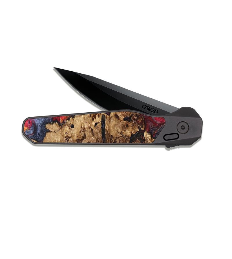 EDC Dark Slate Wood Pocket Knife - Ashli (Red, 825025)