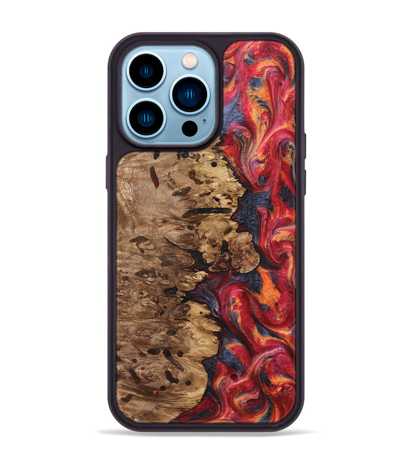 iPhone 14 Pro Max Wood Phone Case - Ashli (Red, 825025)