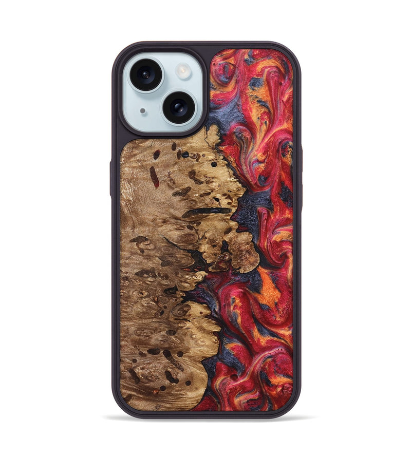 iPhone 15 Wood Phone Case - Ashli (Red, 825025)