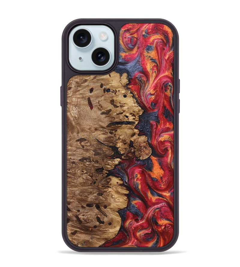 iPhone 15 Plus Wood Phone Case - Ashli (Red, 825025)