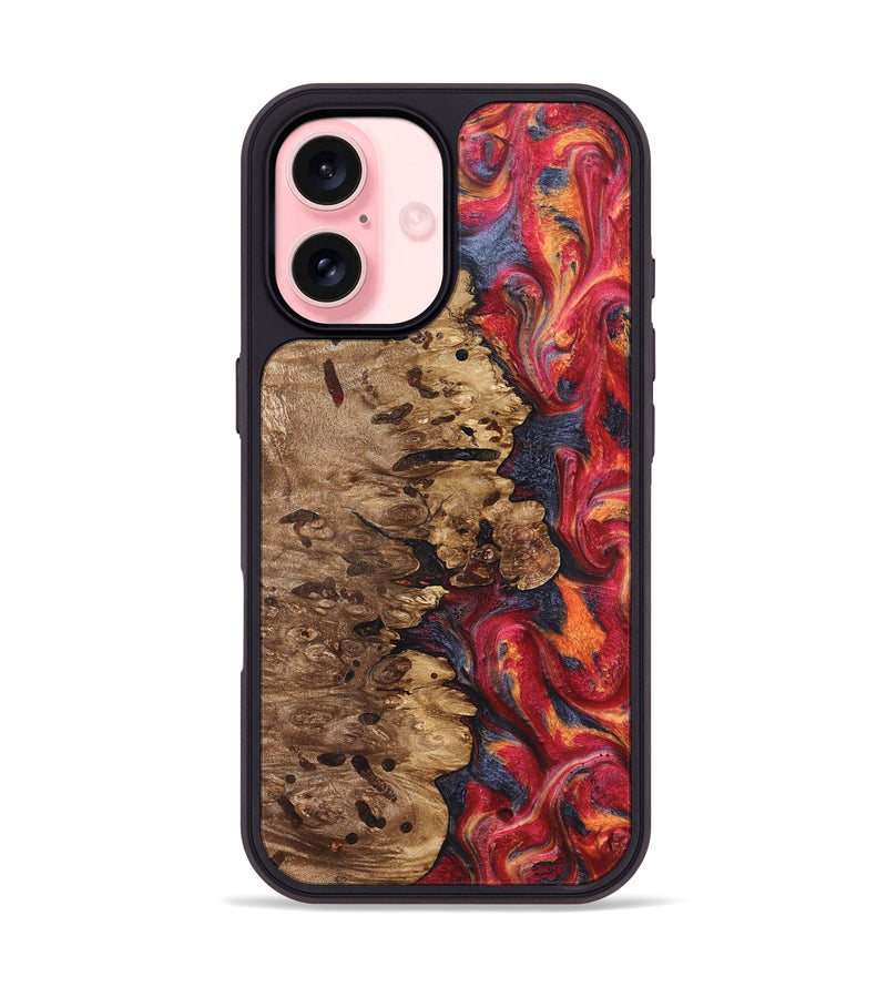 iPhone 16 Wood Phone Case - Ashli (Red, 825025)