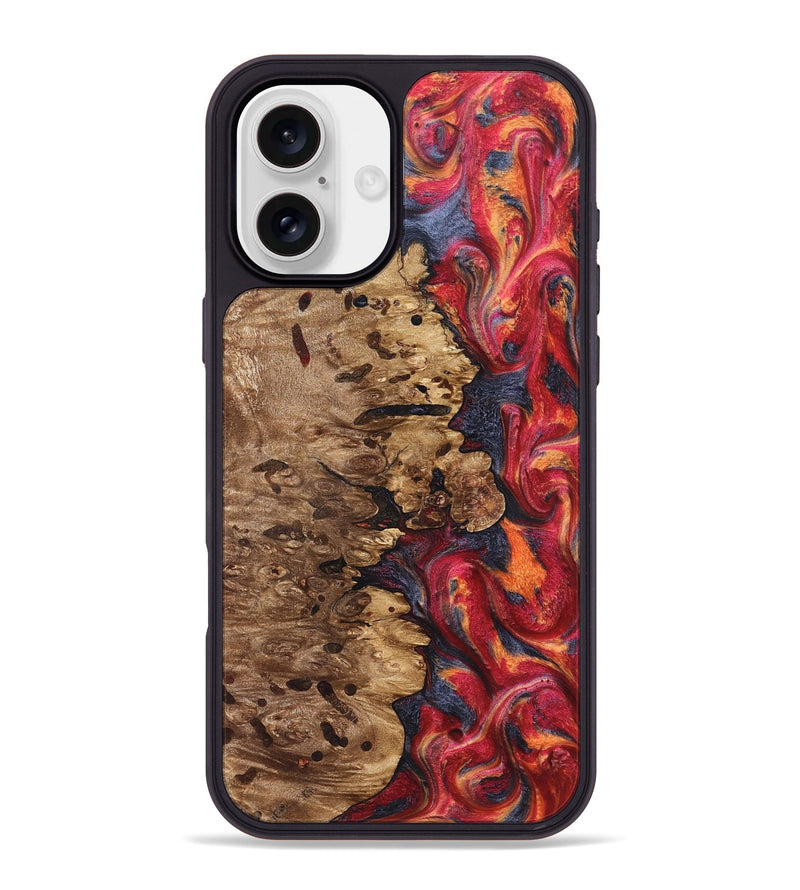 iPhone 16 Plus Wood Phone Case - Ashli (Red, 825025)