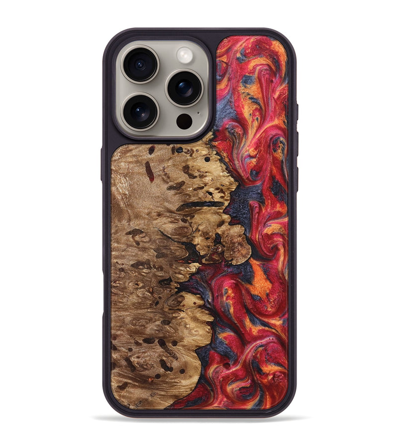 iPhone 16 Pro Max Wood Phone Case - Ashli (Red, 825025)