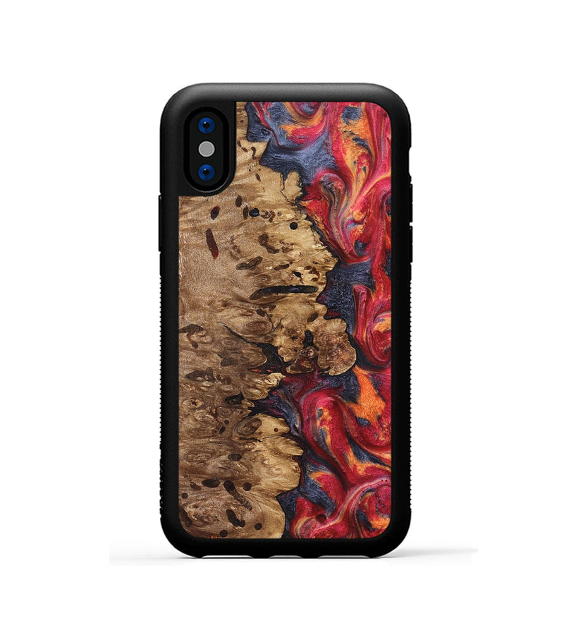 iPhone Xs Wood Phone Case - Ashli (Red, 825025)