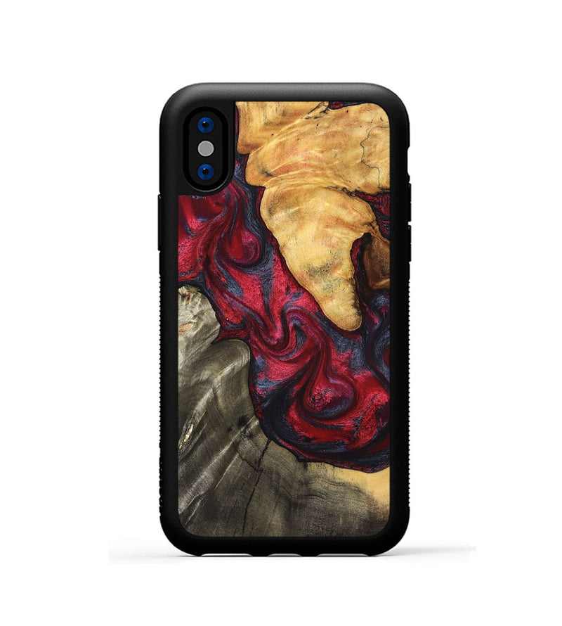 iPhone Xs Wood Phone Case - Merrill (Red, 825026)