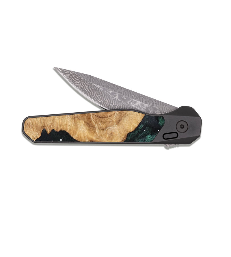 EDC Dark Damascus Wood Pocket Knife - Anita (Cosmos, 825040)
