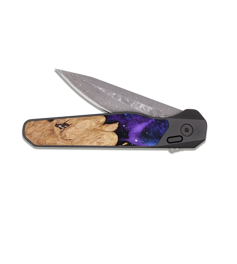 EDC Dark Damascus Wood Pocket Knife - Aviana (Cosmos, 825055)