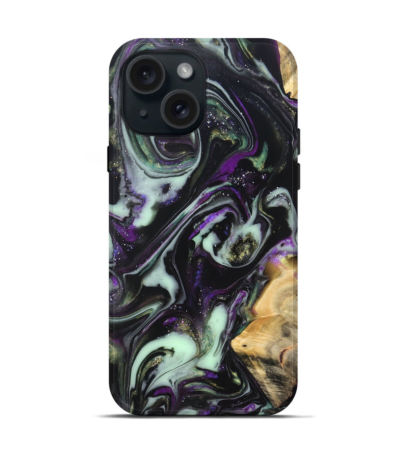 iPhone 15 Wood Live Edge Phone Case - Claudia (Cosmos, 825064)