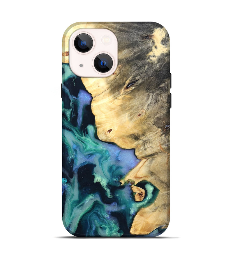 iPhone 14 Wood Live Edge Phone Case - Dangelo (Green, 825070)