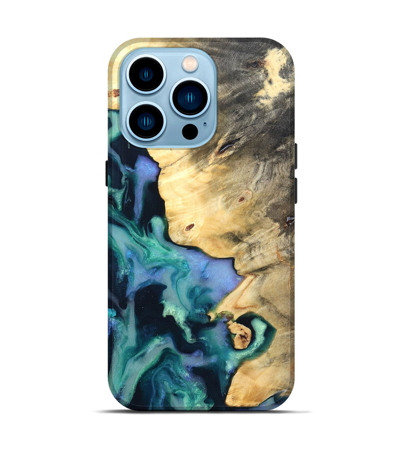 iPhone 14 Pro Wood Live Edge Phone Case - Dangelo (Green, 825070)