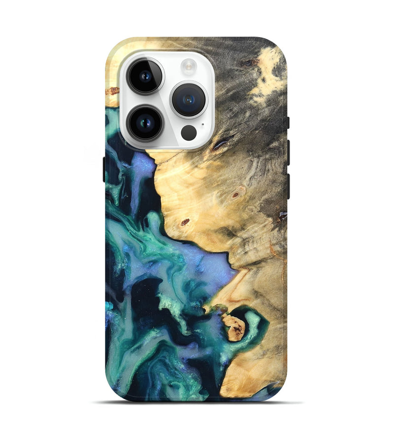 iPhone 15 Pro Wood Live Edge Phone Case - Dangelo (Green, 825070)
